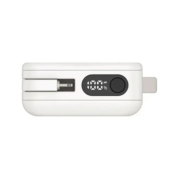 IP138MFIW | Momax 1-Power Vital+ 10000mAh Battery Pack with Built-in USB-C and Lightning Cable | White - GulfStore.com