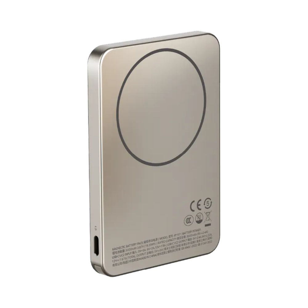 IP157L | Momax 1-Power F.Pass+ 5000mAh Battery Pack with Built-in Cable and Magnetic attachment | Titanium - GulfStore.com