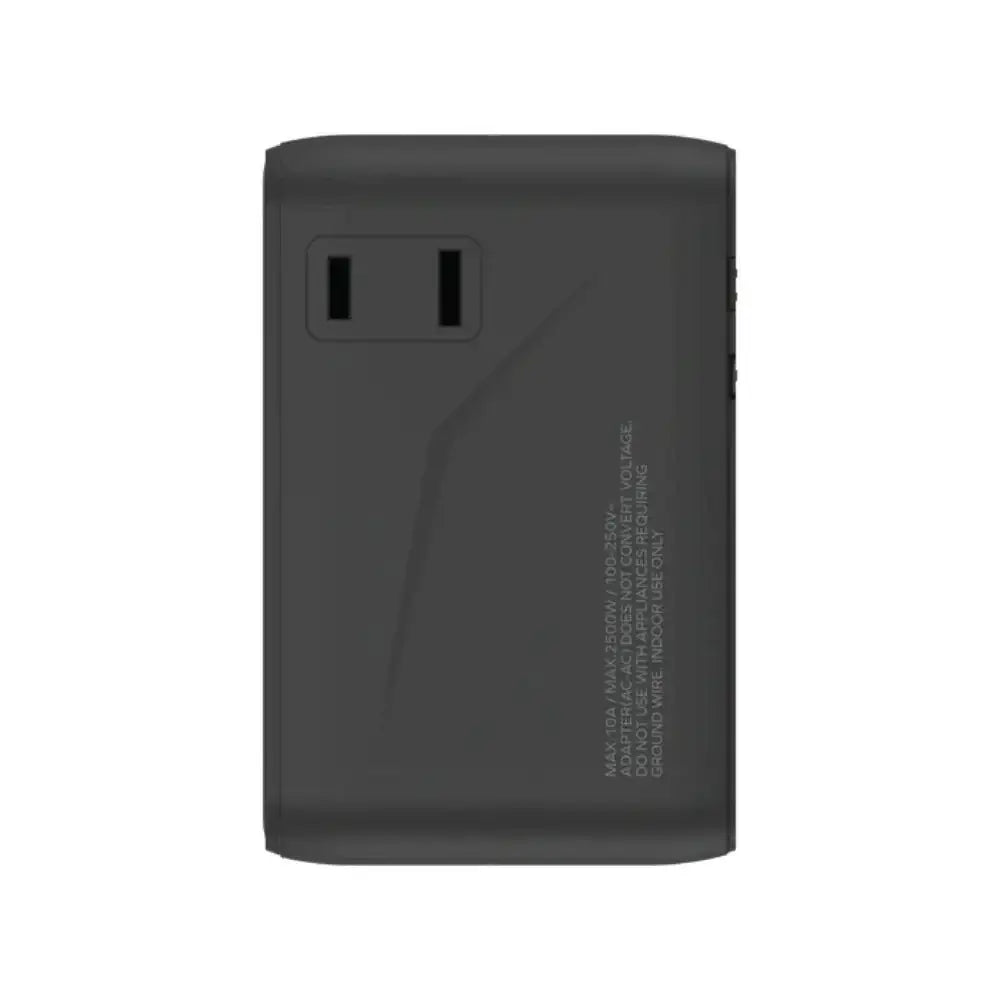 UA23D | Momax 1-World2 100W 4-Port USB-C Dual AC Travel Adaptor | Black - GulfStore.com