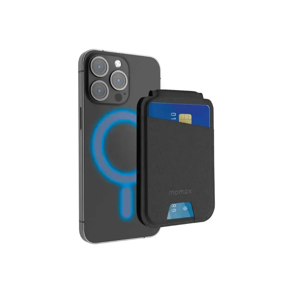 SR29D | Momax 1-Wallet Magnetic stand card holder | Black - GulfStore.com
