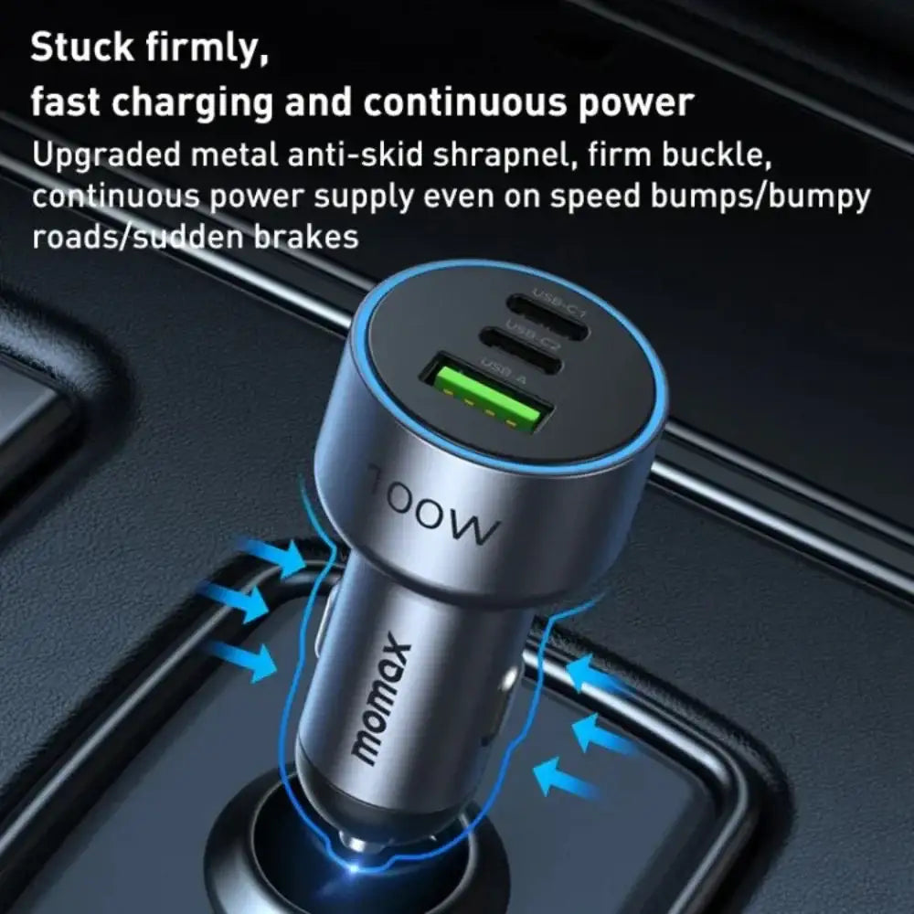 UC17E | Momax ONEPLUG 100W 3-Port Car Charger - GulfStore.com