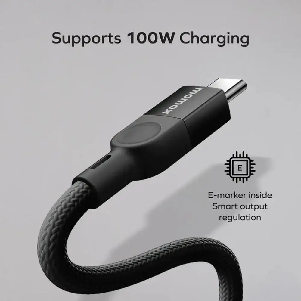 DC62D | Momax Mag.Link 100W USB-C to USB-C Magnetic Cable 2m | Black - GulfStore.com