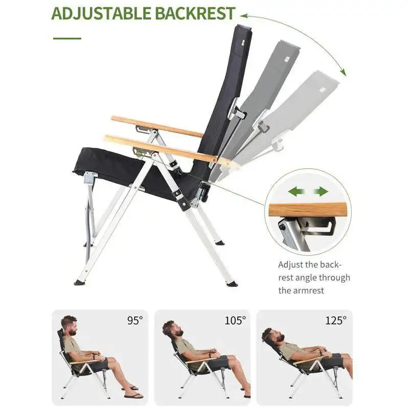 Naturehike TY03 Tall Recliner Lying Chair - Khaki - GulfStore.com