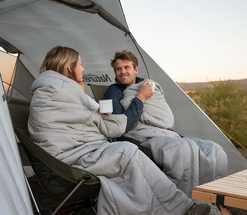 Naturehike Double cotton sleeping Bag with pillow Grayish - Brown - GulfStore.com