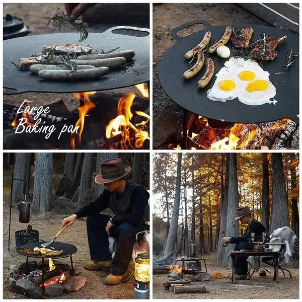 Naturehike Black iron 40CM flat-bottomed baking pan 50*40*31.5 CM - Black - GulfStore.com