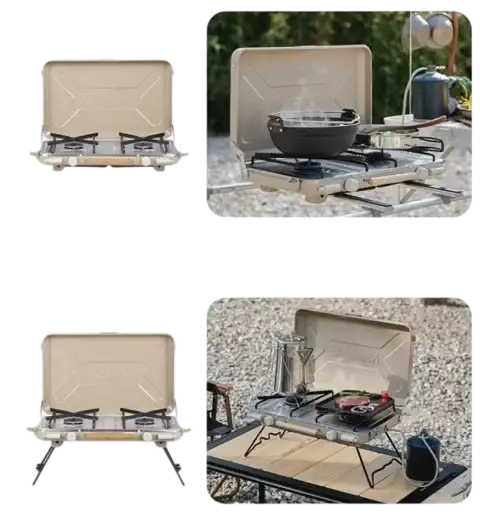 Naturehike Leyan 2 double head gas stove - khaki - GulfStore.com