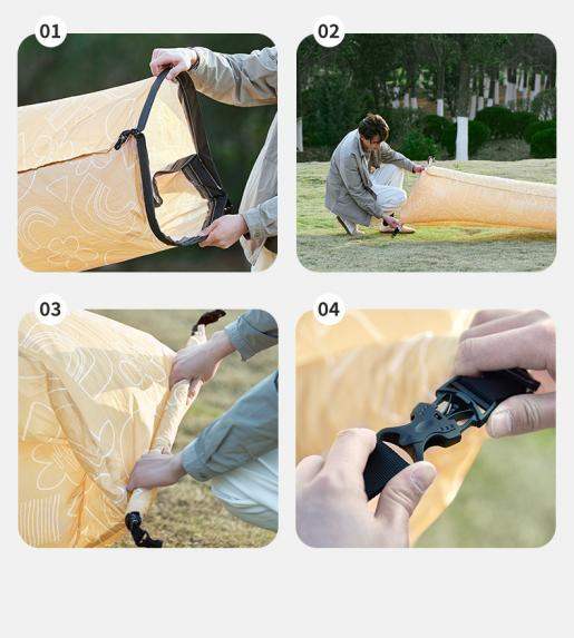 Naturehike Lazy Wind Pattern Printing lazy Inflatable Sofa - Beige (180*70*52) - GulfStore.com