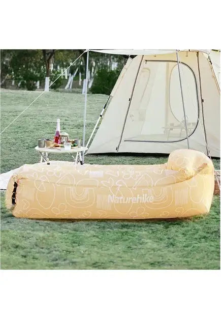 Naturehike Lazy Wind Pattern Printing lazy Inflatable Sofa - Beige (180*70*52) - GulfStore.com