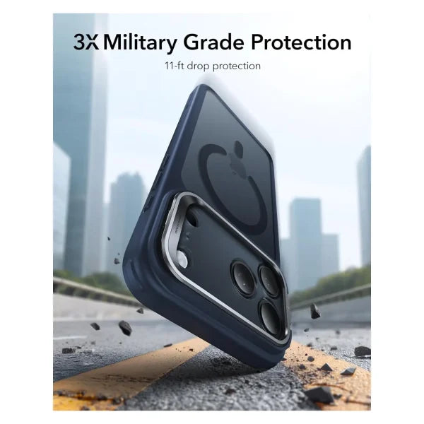 ESR | 1A867004 | ESR iPhone 17 Pro HaloLock Classic Hybrid Case with Stash Stand | Camera Control Button | Case | Frosted Blue