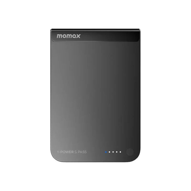 IP161Q2D | Momax 1-POWER S.PASS 5000mAh Qi2 Magnetic Wireless Battery Pack | Black - GulfStore.com