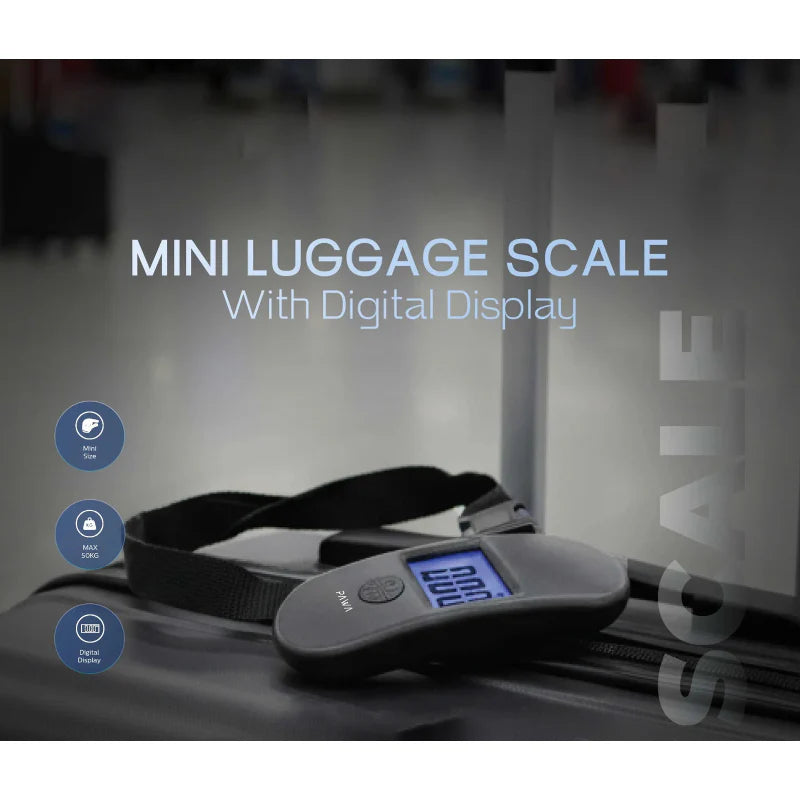 Pawa Mini Luggage Scale With Digital Display (50kg) - Black