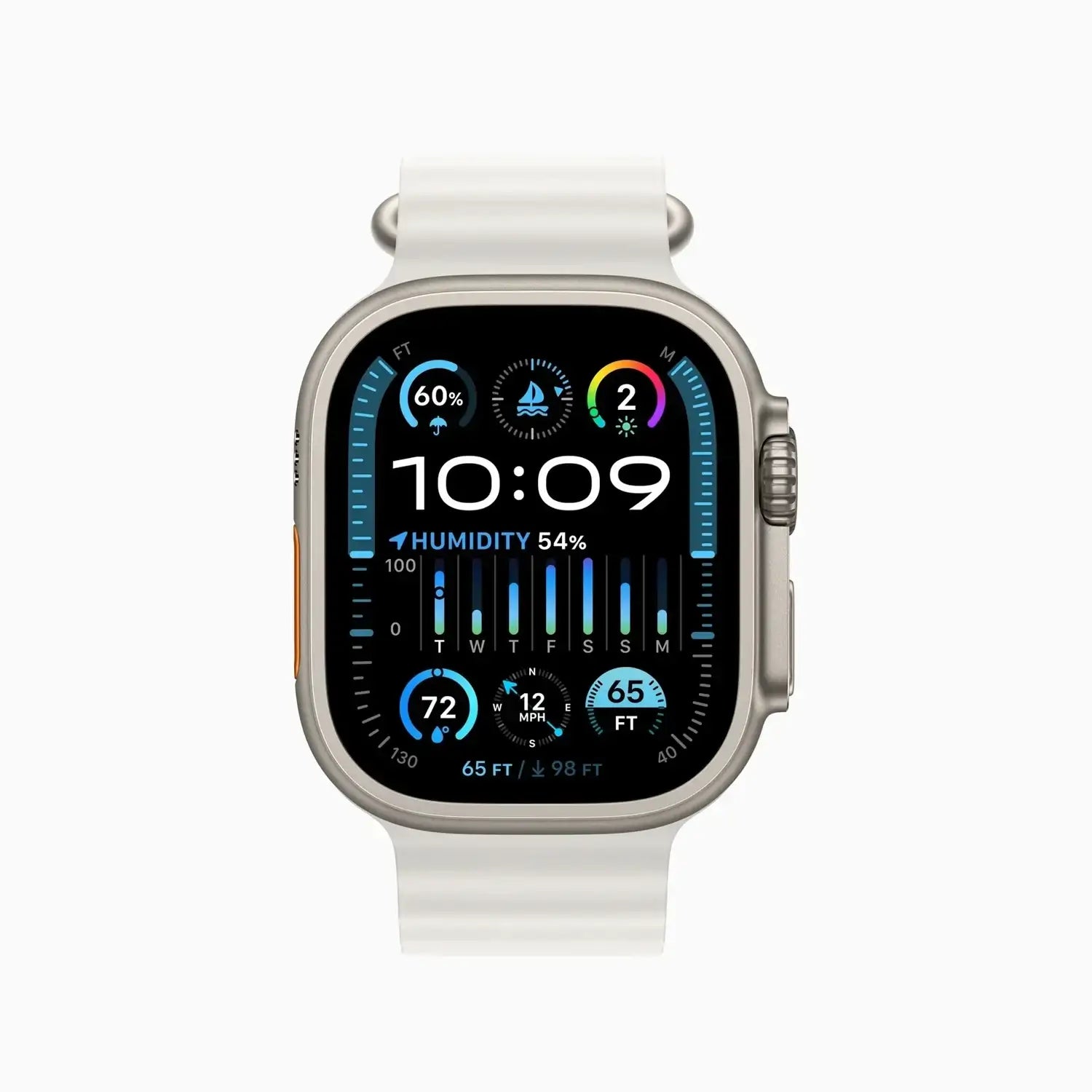 Apple Watch Ultra 2 Titanium Case with White Ocean Band - GulfStore.com