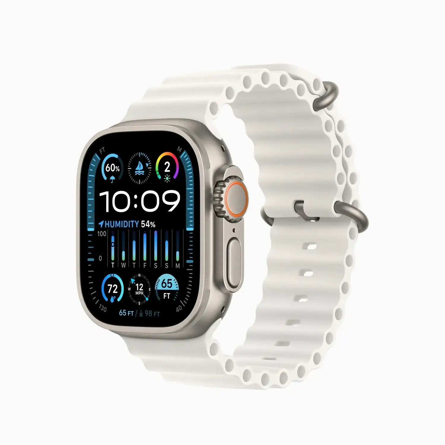 Apple Watch Ultra 2 Titanium Case with White Ocean Band - GulfStore.com