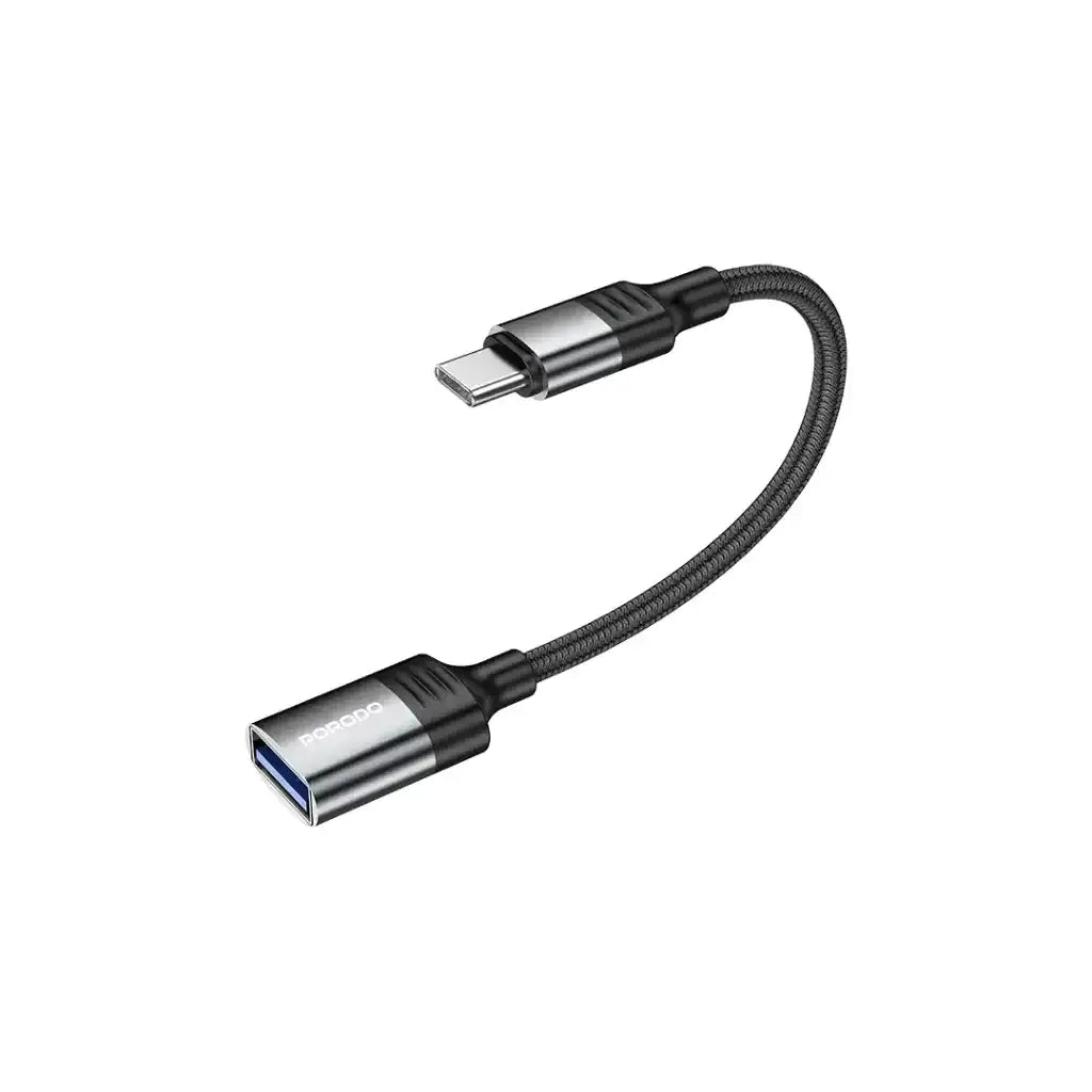 PD-CBL0020-BK , Porodo CB020 USB 3.0 USB-C OTG Wire - Black - GulfStore.com