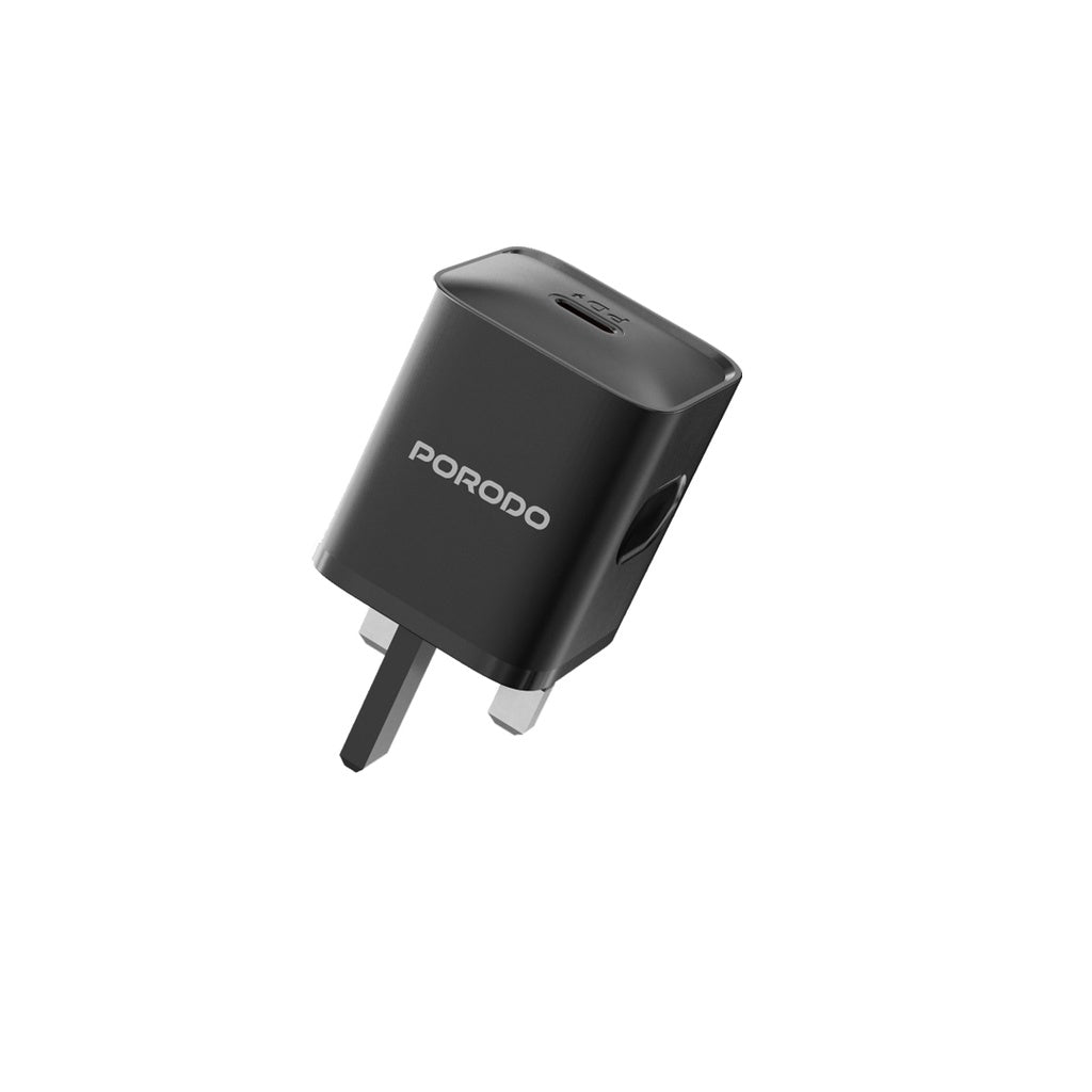 PD-FWCH023-C-BK | Porodo USB-C Power Delivery Wall Charger | Black