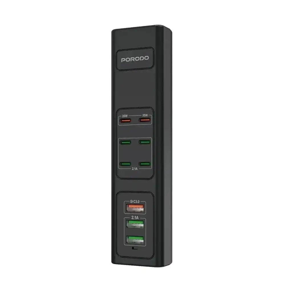 PD-FWCH031-BK , Porodo FWC031 85W Multi-Port USB Charging Hub - Black - GulfStore.com