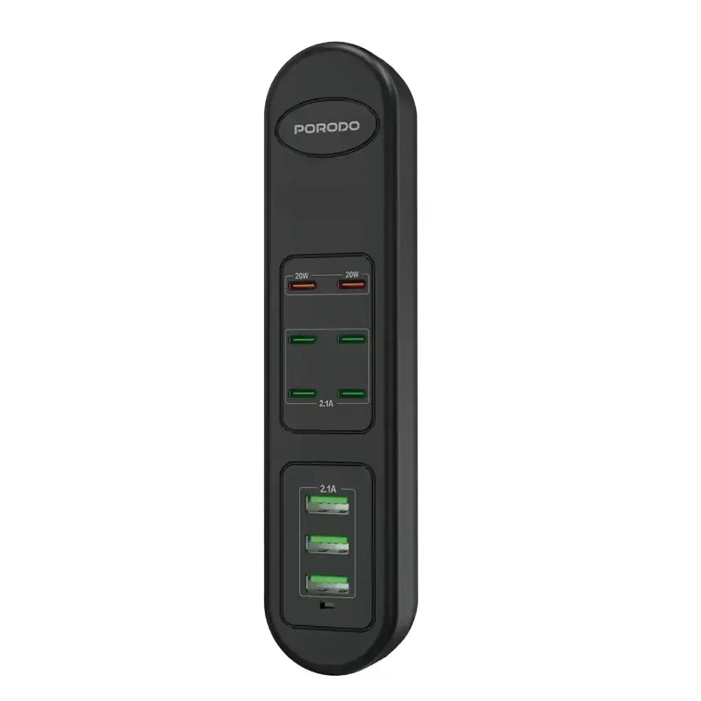 PD-FWCH032-BK , Porodo FWC032 50W Multi-Port USB Charging Hub - Black - GulfStore.com