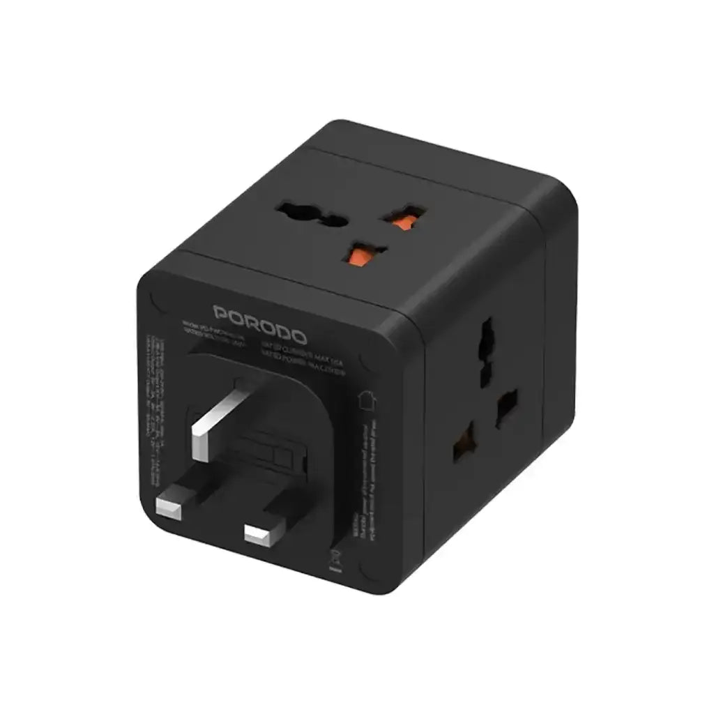 PD-FWCH040-BK , Porodo 4 AC Universal Power Block - Black - GulfStore.com