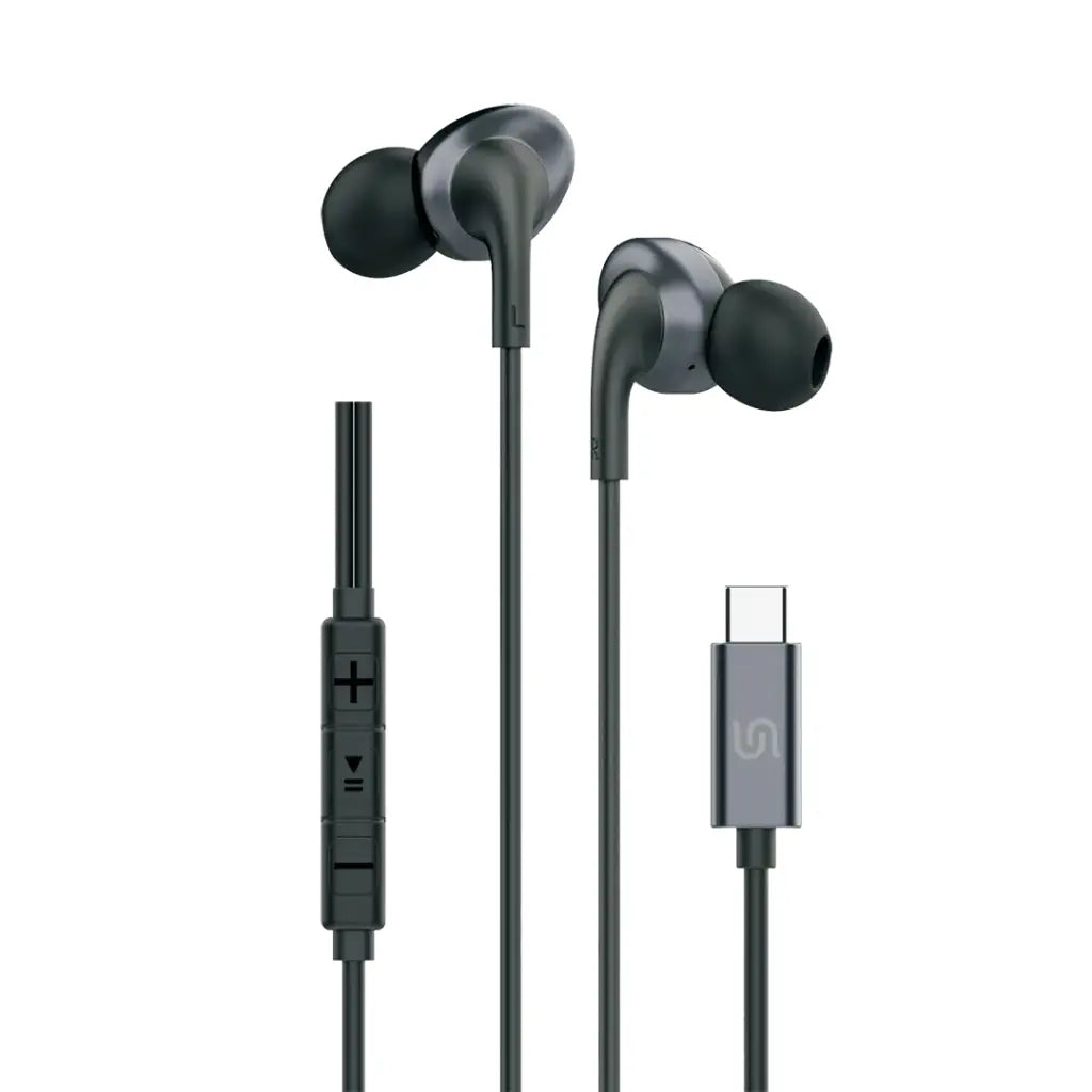 Porodo Stereo Earphones Type C C onnector | Black