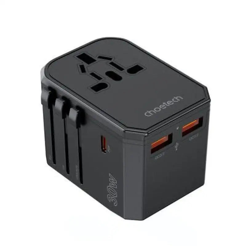 Chotech GaN PD30W 3A+C Travel Travel Wall Charger Charger black - GulfStore.com