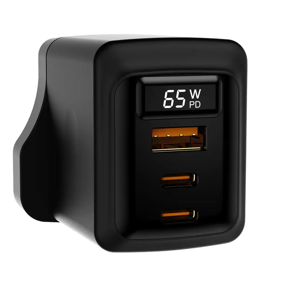 PDFWCH071CBK | Porodo GaN 65W Multi-Port Wall Charger | Black
