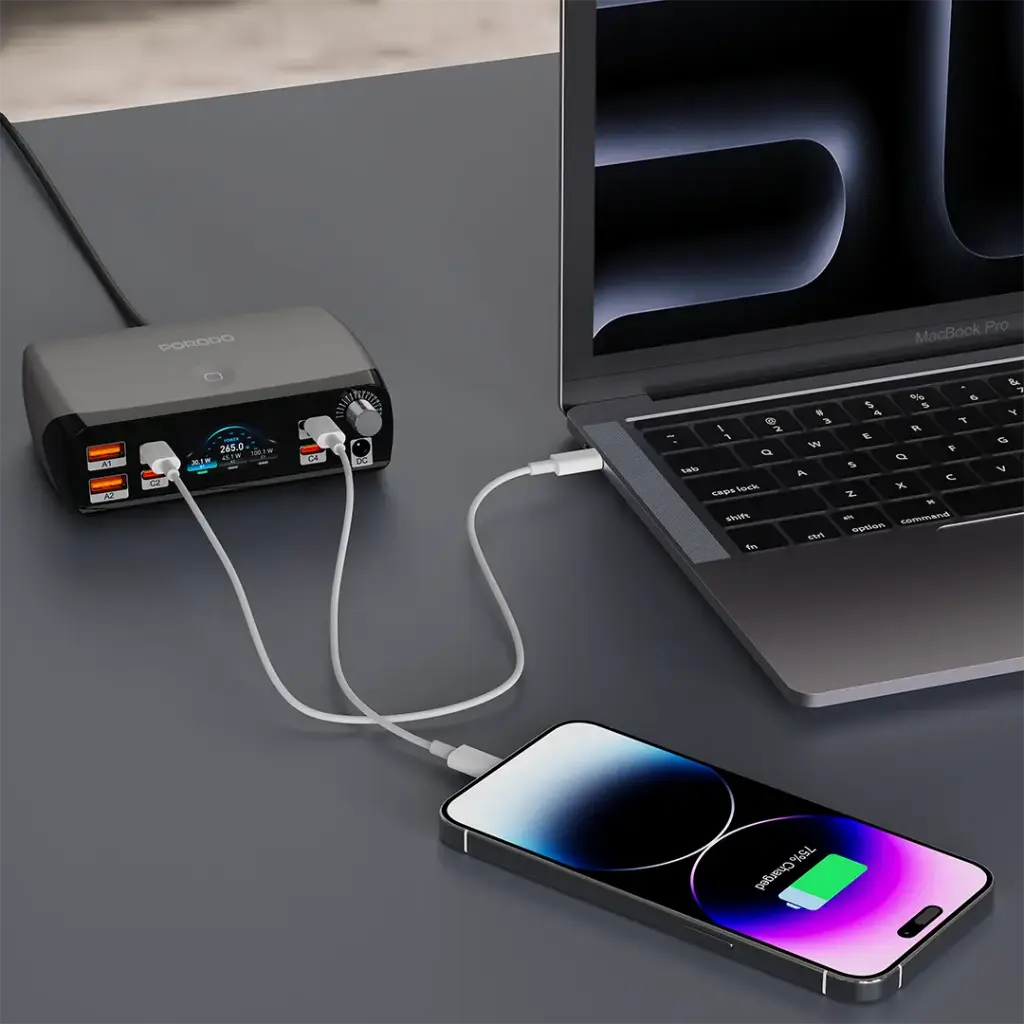 PDFWCH090BK | Porodo PowerGate Smart Charging Station | Black