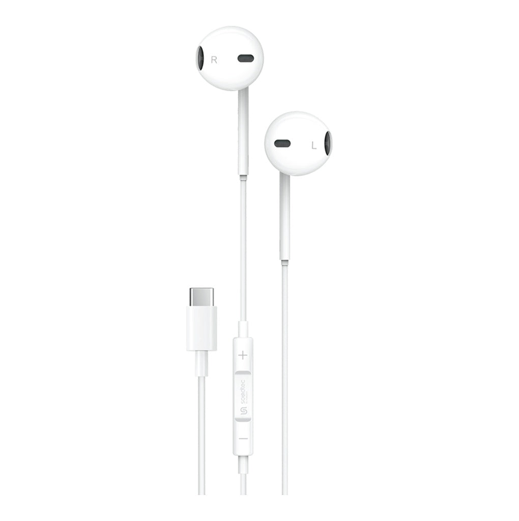 PD-STCEP-WH | Porodo Soundtec Stereo Earphones Type-C Connector 3-Button Controls | White