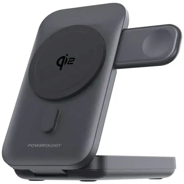 Powerology 10000mAh Qi2 - 15W iPhone 15 Magsafe Powerbank - Watch Charger Black - GulfStore.com