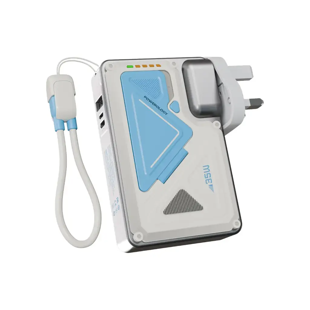 PPBCHA80-WH | Powerology 10000 Mah Wall Charge Magsafe Power Bank | White