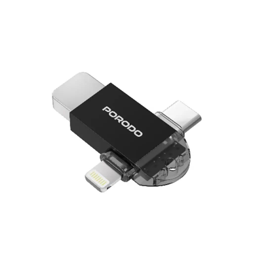 PD-ETK08 | Porodo 3-in-1 OTG Adapter | Black