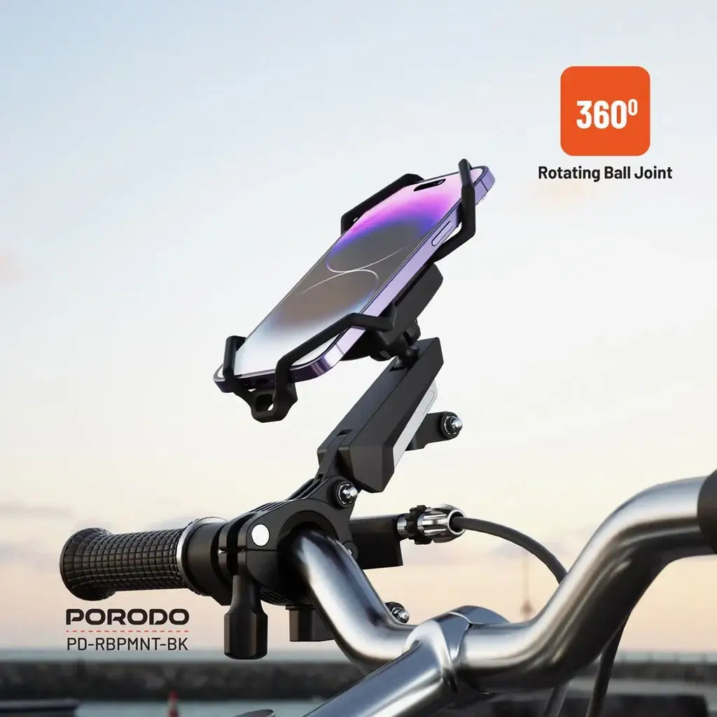 Porodo Shock-Absorption Bicycle Mount - Black PD-RBPMNT-BK - GulfStore.com