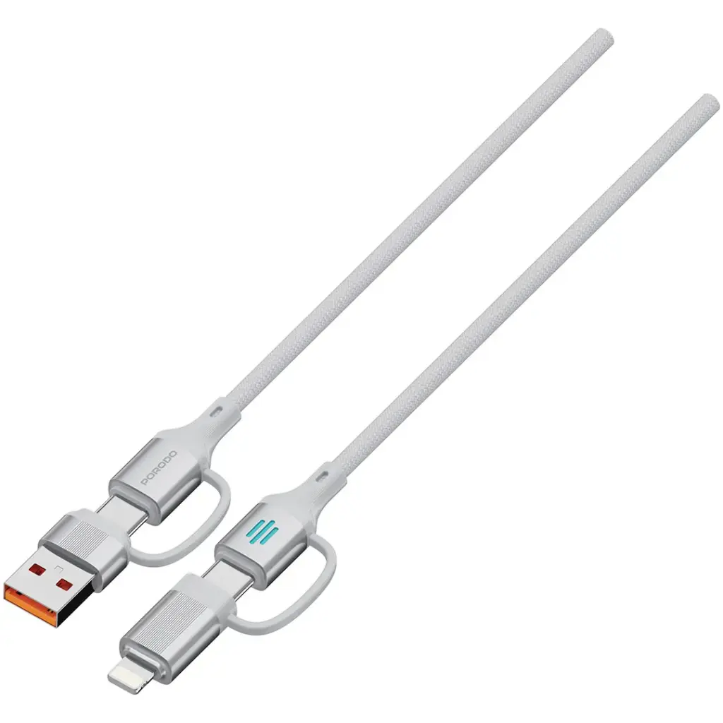 PDCDCSL | Porodo 4in1 High Speed Charging Cable 1M - Silver
