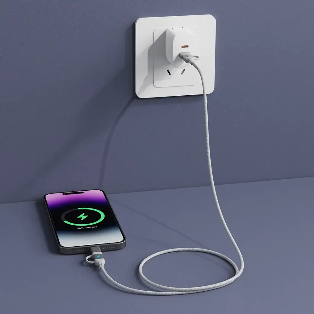 PDCDCSL | Porodo 4in1 High Speed Charging Cable 1M - Silver