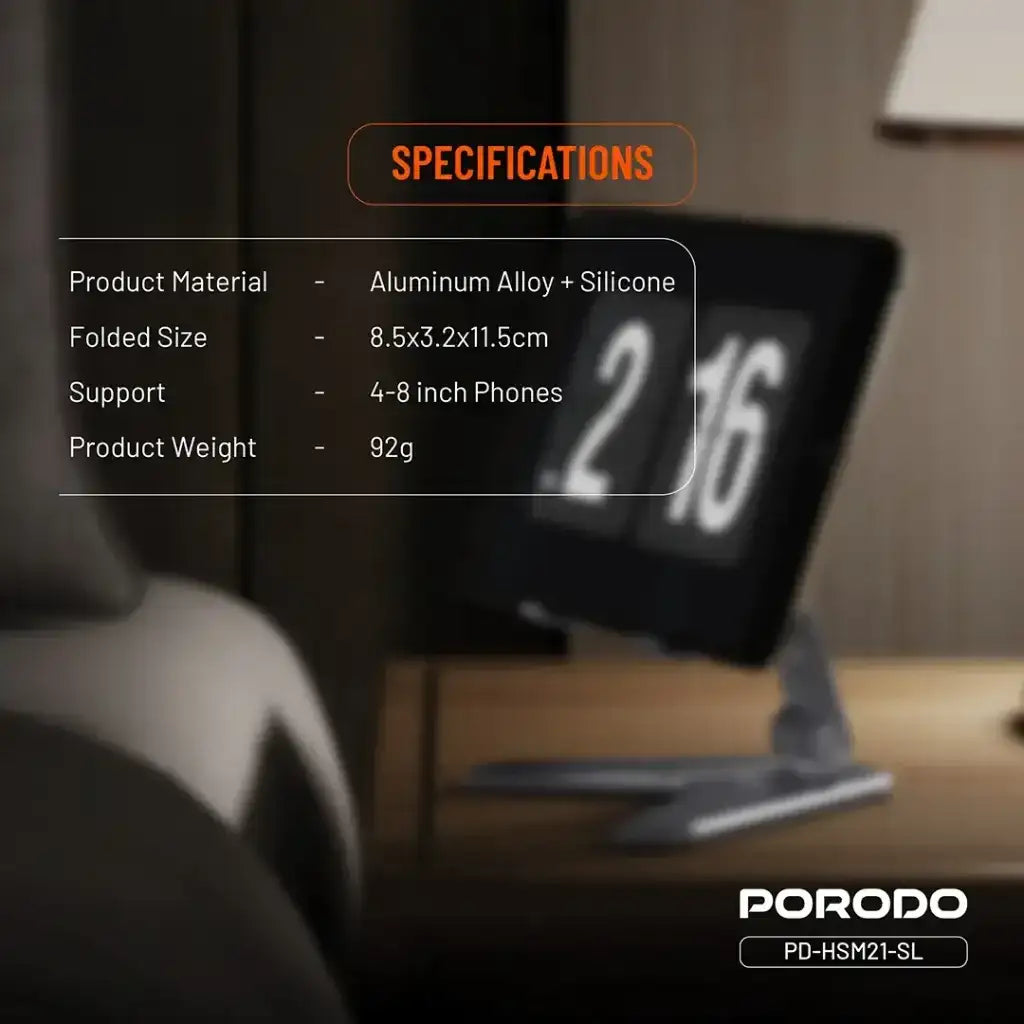 Porodo Aluminum Alloy Mobile Stand (PD-HSM21-SL) - GulfStore.com