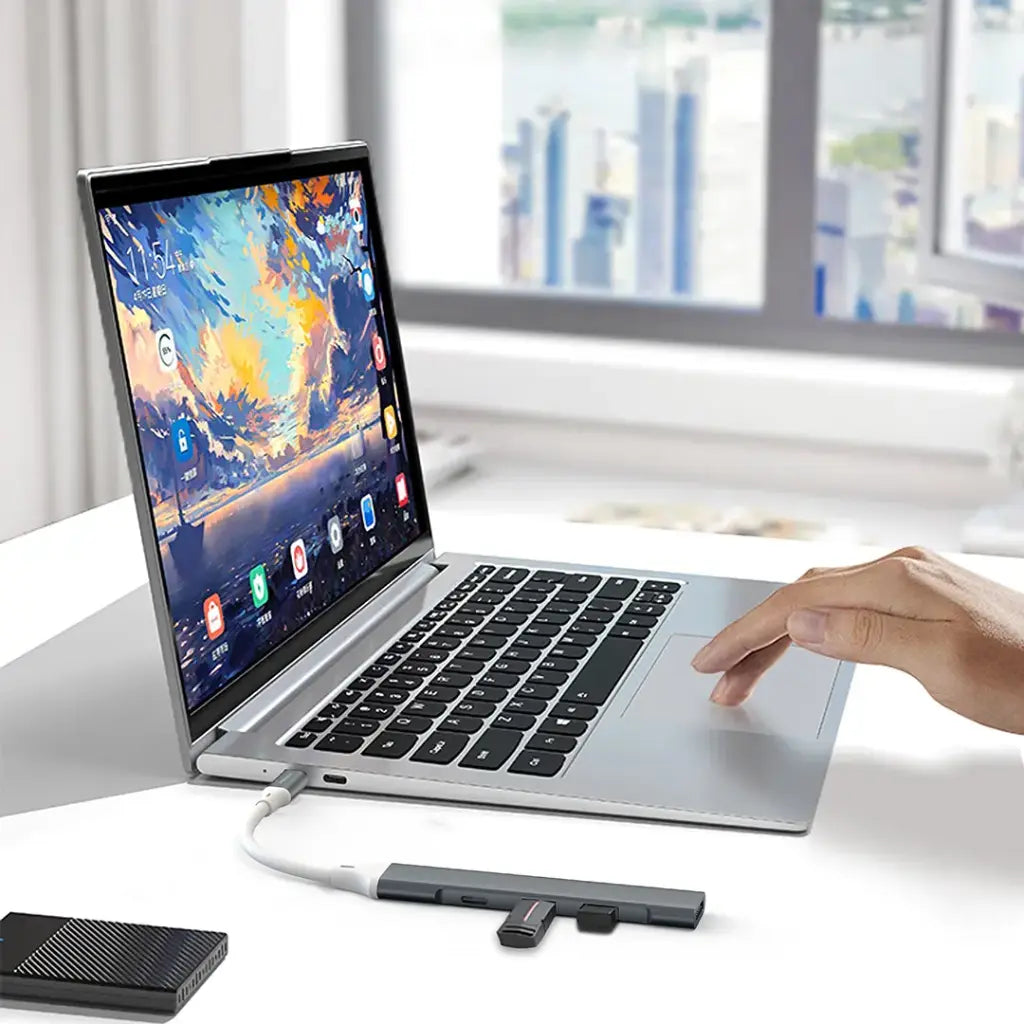 PDFWCH097-GY | Porodo Aluminum Multi-Port Usb-c Hub | Gray