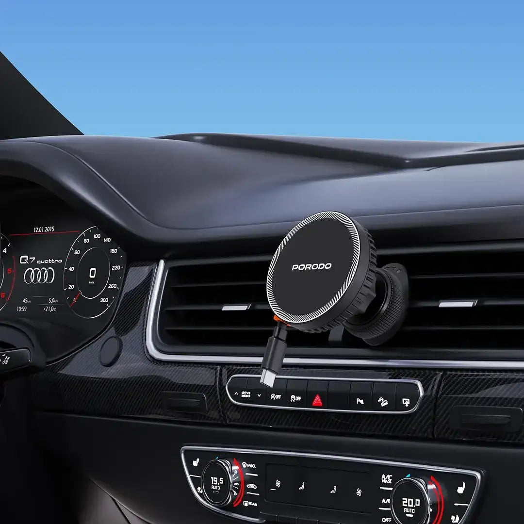 PD-HSM14-BK , Porodo HS14 MagSafe Charger Retractable Type-C - Black - GulfStore.com