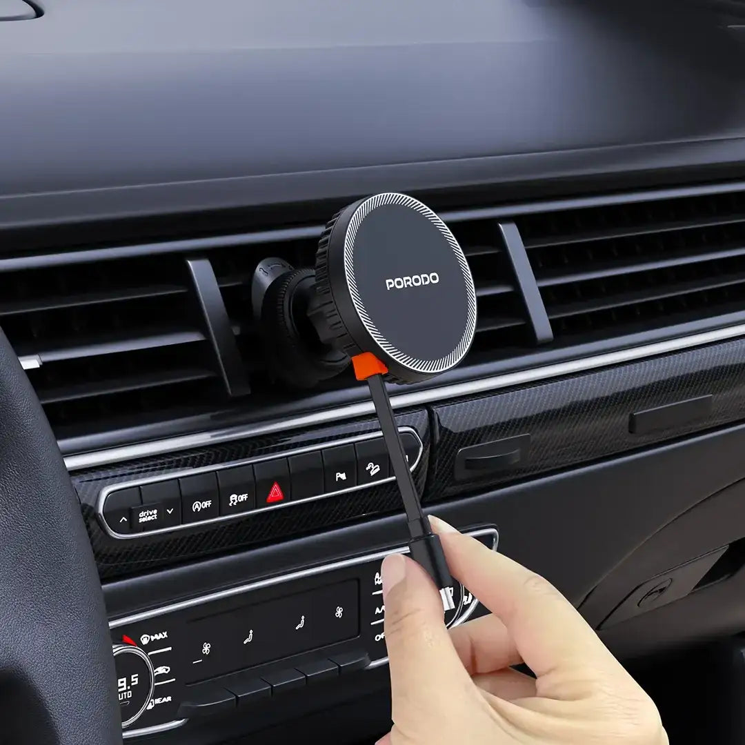 PD-HSM14-BK , Porodo HS14 MagSafe Charger Retractable Type-C - Black - GulfStore.com