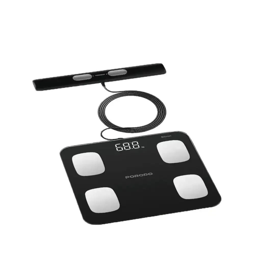PD-LFST089-BK , Porodo Precise Analysis Smart Scale Lfs089 8 Precision Electrodes -Black - GulfStore.com