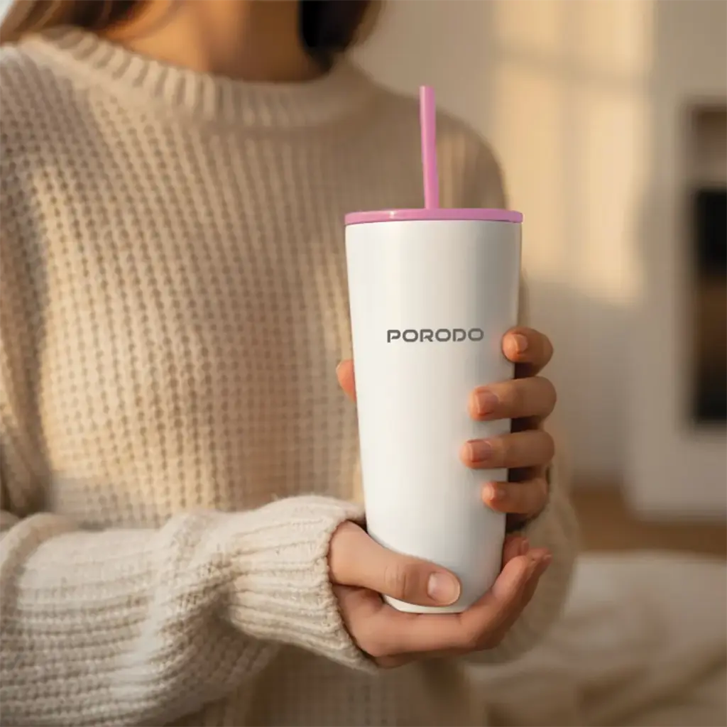 PDLFSTDN027 | Porodo Lifestyle Stainless Steel Double Wall Tumbler | White - GulfStore.com