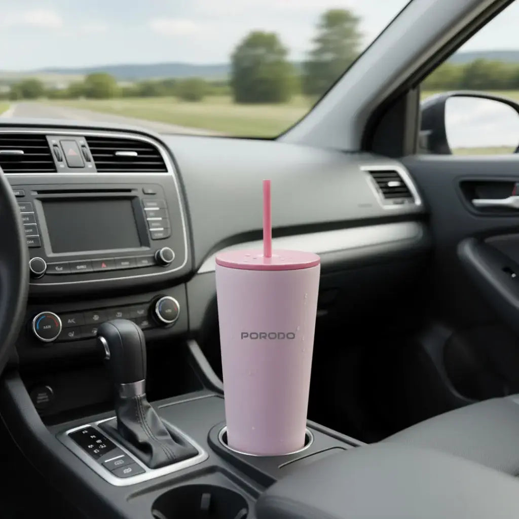 PDLFSTDN027 | Porodo Lifestyle Stainless Steel Double Wall Tumbler | Pink - GulfStore.com