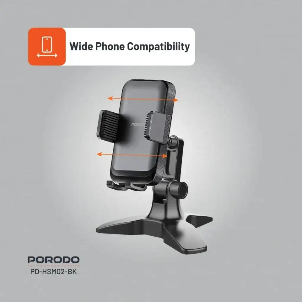 PD-HSM02-BK , Porodo Multi Angle Desk Phone Holder - Black - GulfStore.com