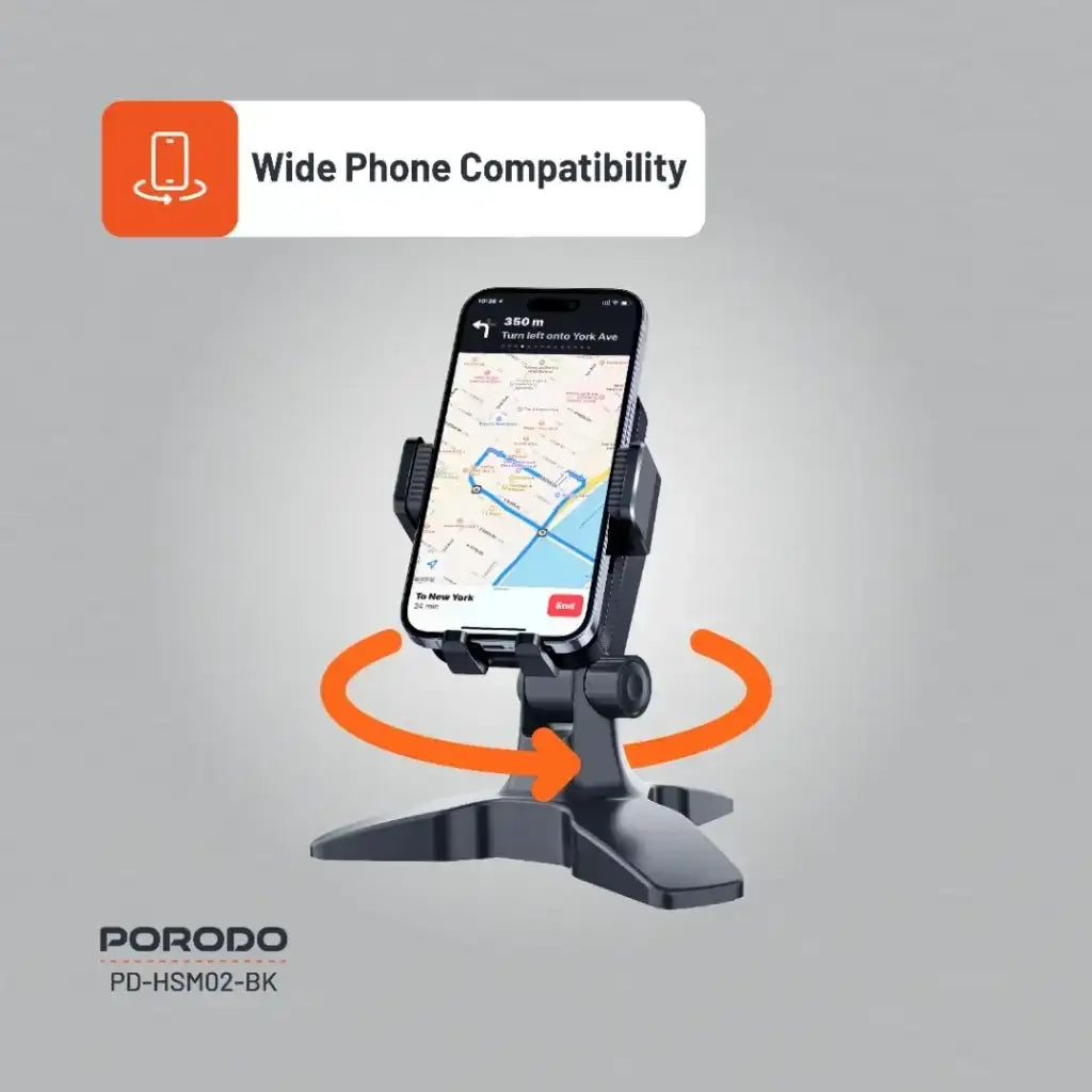 PD-HSM02-BK , Porodo Multi Angle Desk Phone Holder - Black - GulfStore.com
