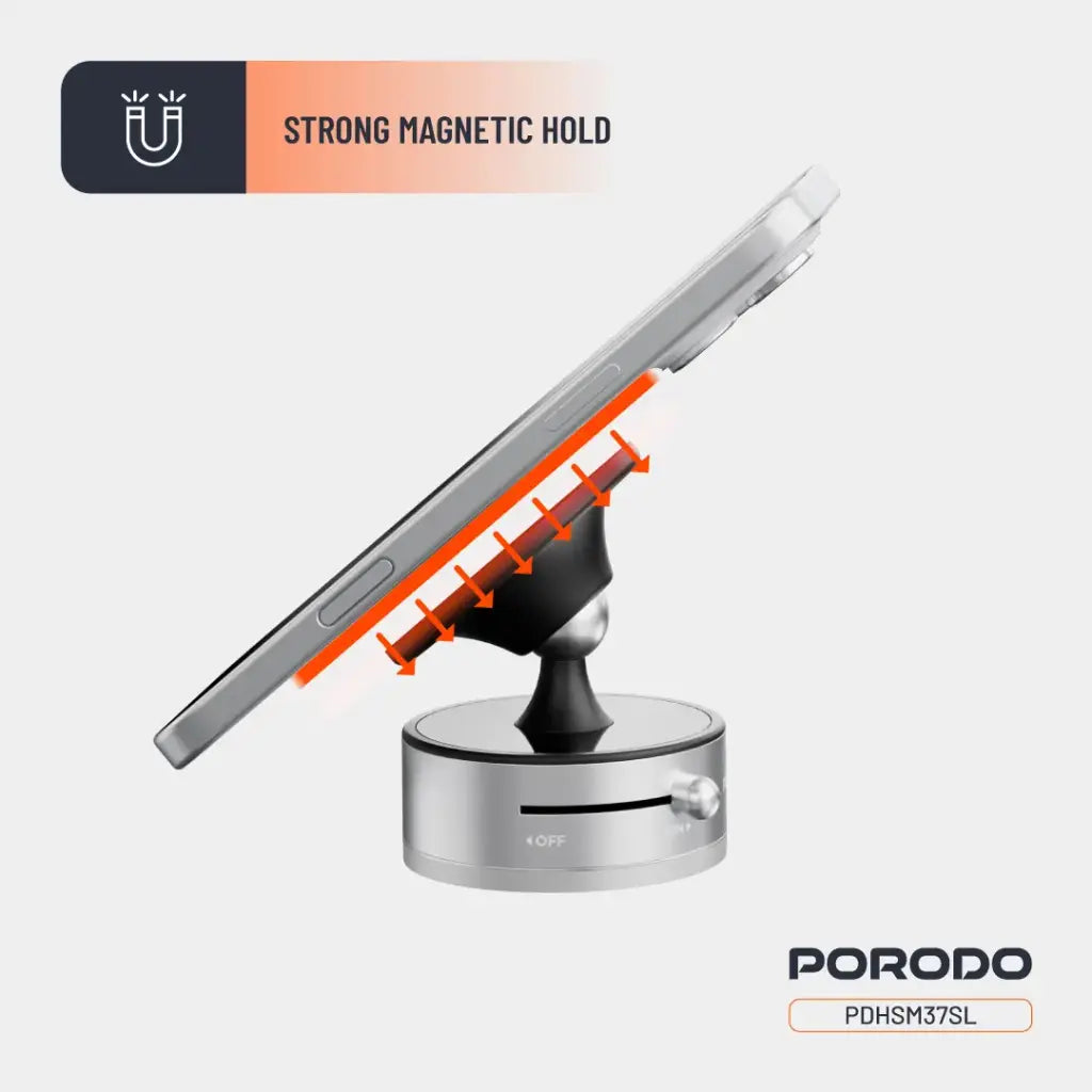 PDHSM37SL | حامل هاتف ماج سيف متعدد الأسطح من بورودو | فضي