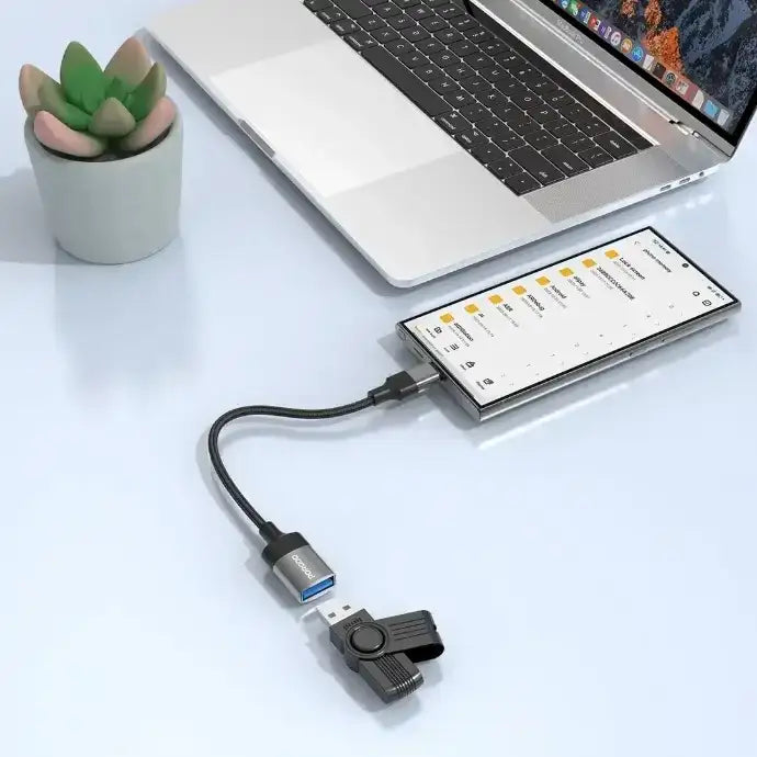 PD-CBL0020-BK , Porodo CB020 USB 3.0 USB-C OTG Wire - Black - GulfStore.com