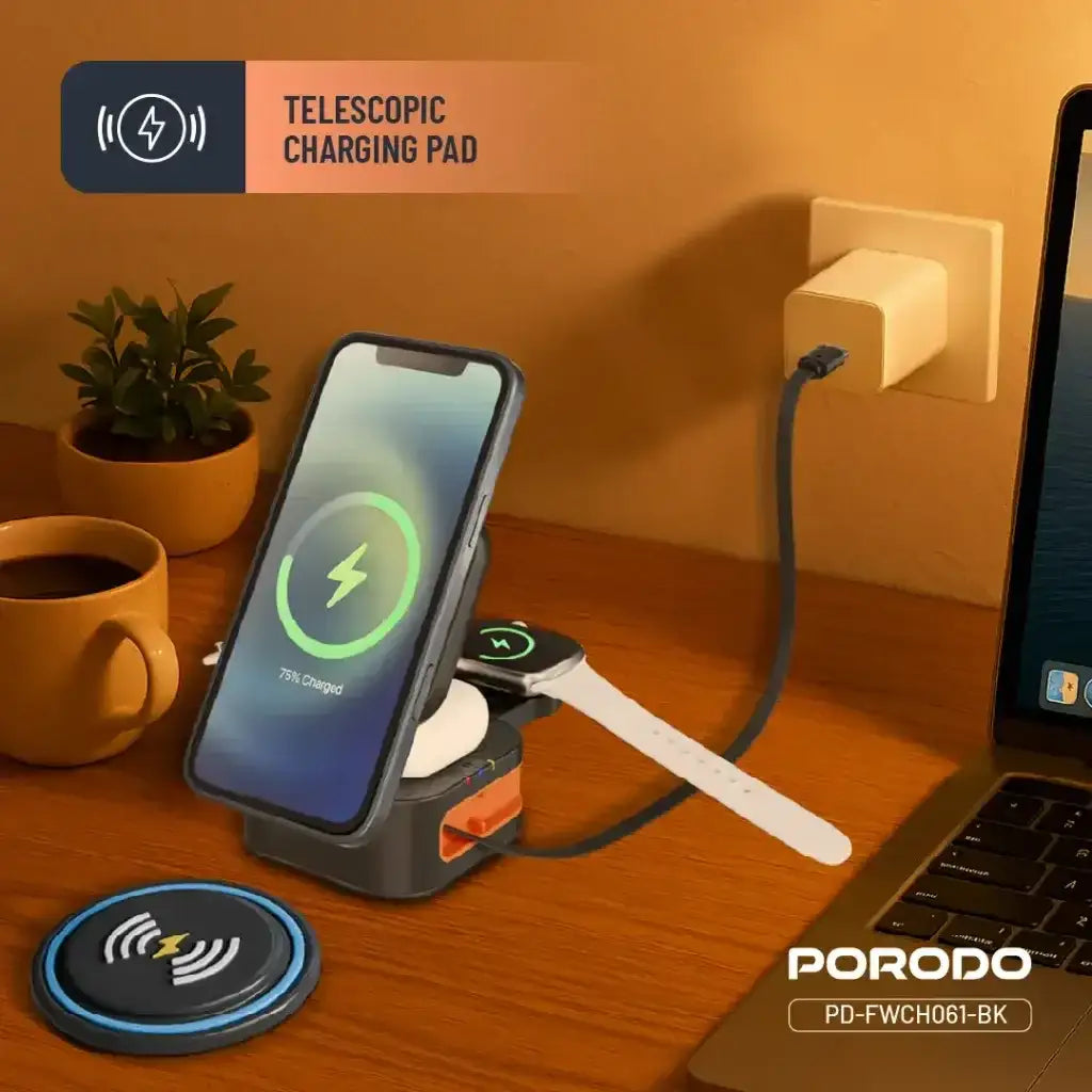 Porodo Pocket-Sized Folding Wireless Charger(PD-FWCH061-BK) - GulfStore.com