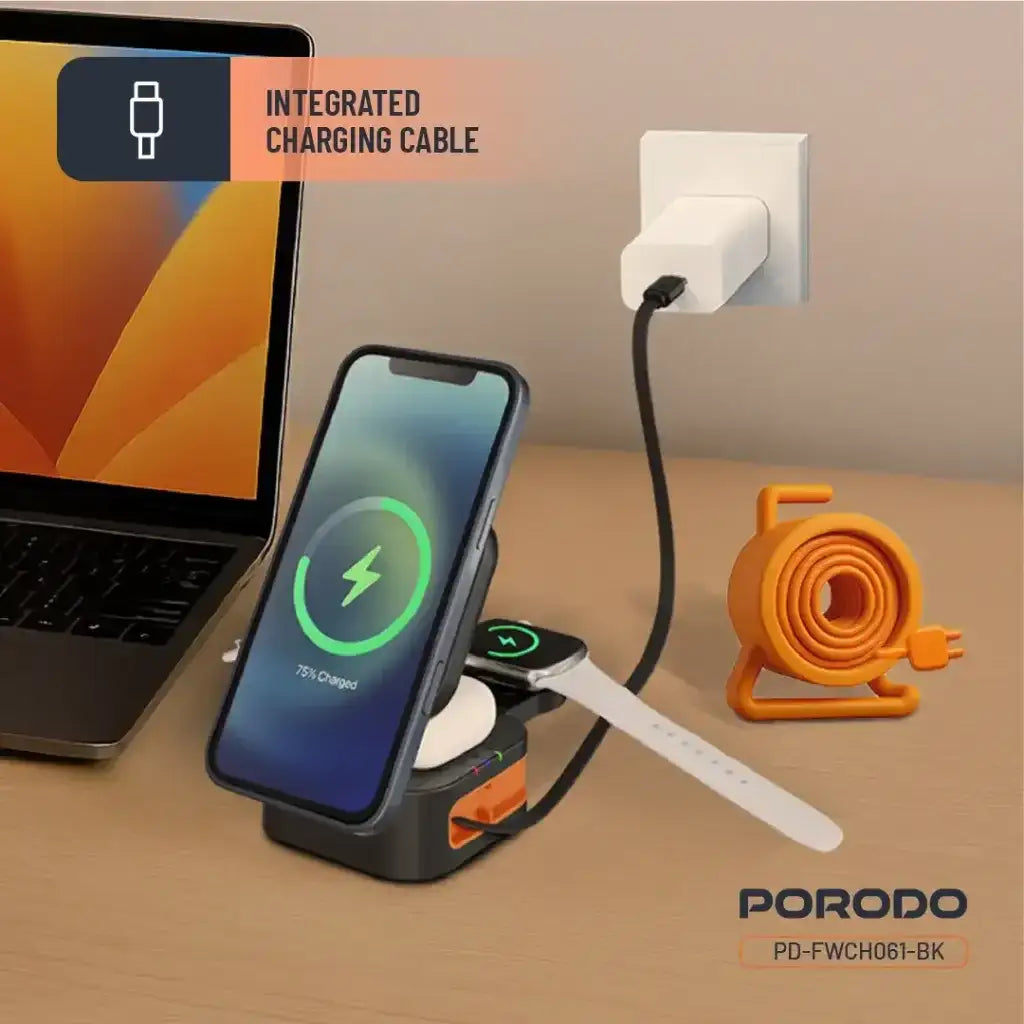 Porodo Pocket-Sized Folding Wireless Charger(PD-FWCH061-BK) - GulfStore.com