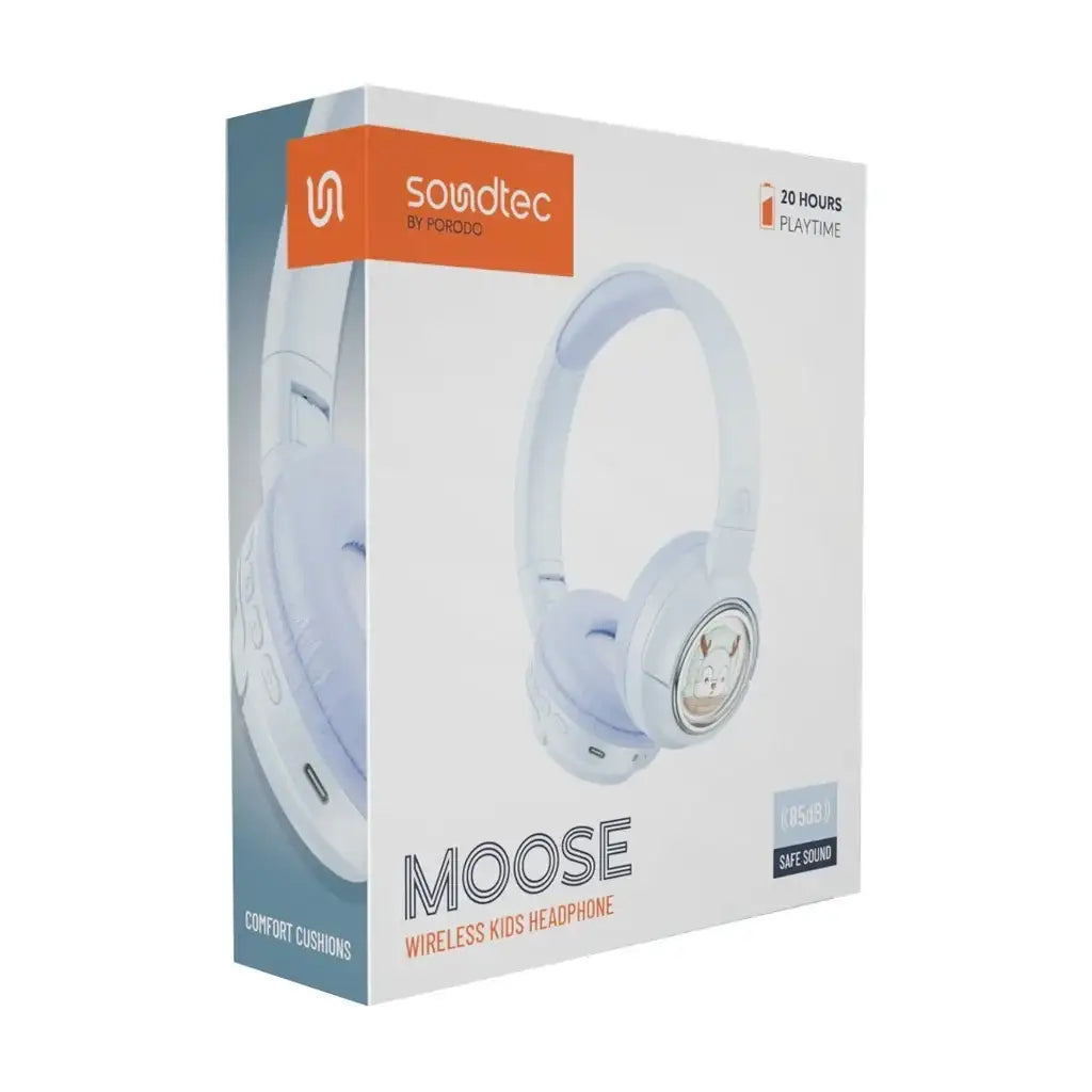 PD-STWLEP027-BU , Porodo Soundtec Moose Wireless Kids Headphone - Blue - GulfStore.com