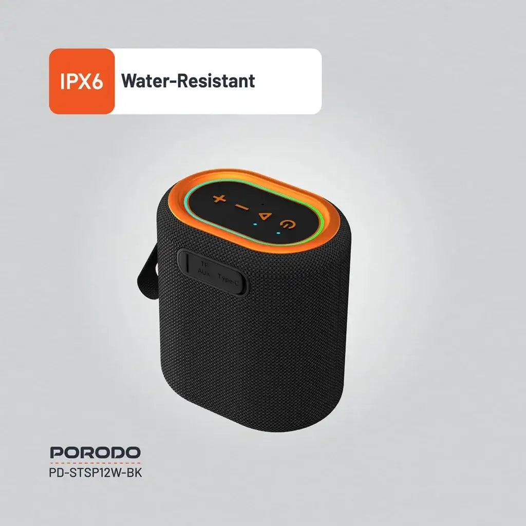 PD-STSP12W-BK , Porodo Soundtec TWS Speaker 12W - Black - GulfStore.com