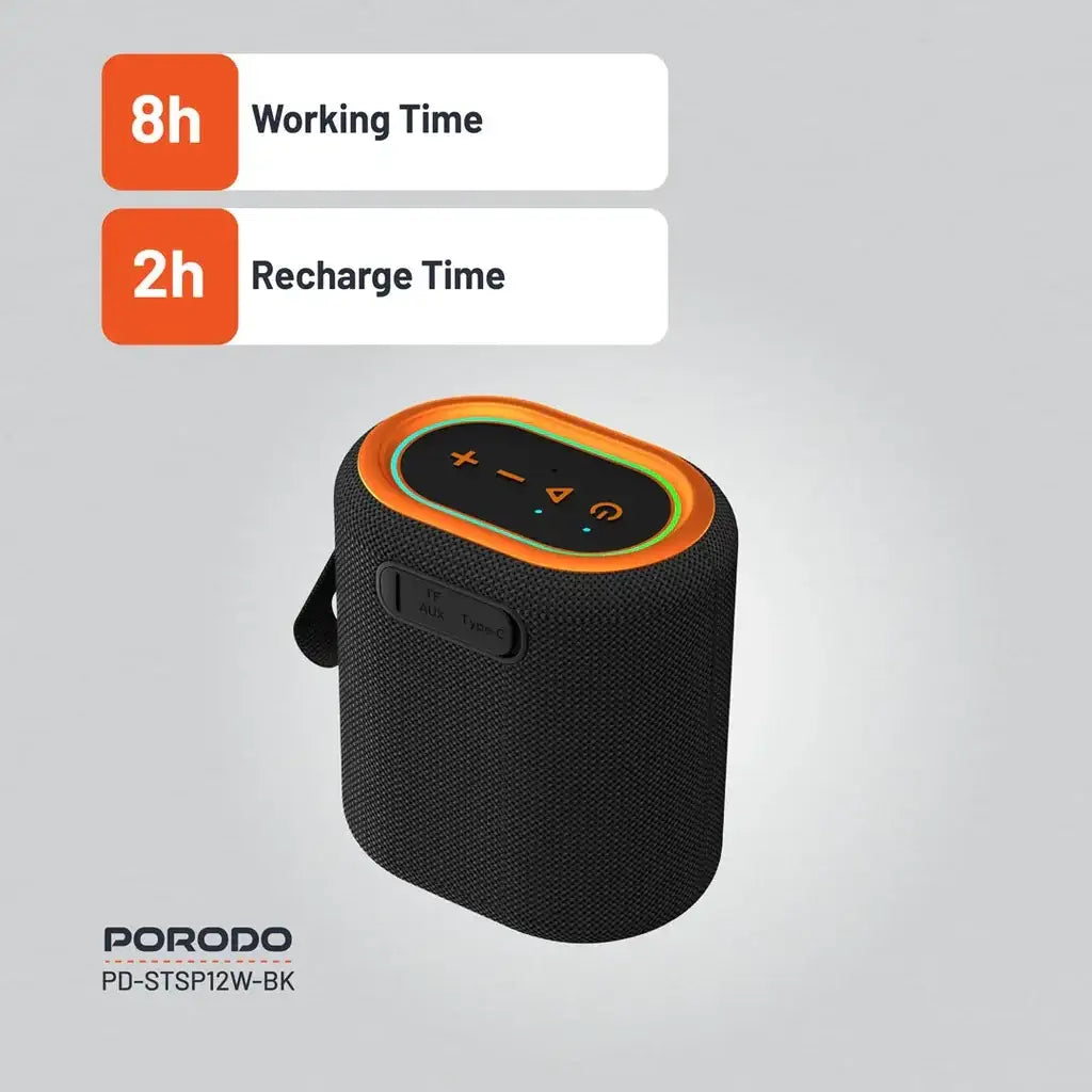 PD-STSP12W-BK , Porodo Soundtec TWS Speaker 12W - Black - GulfStore.com