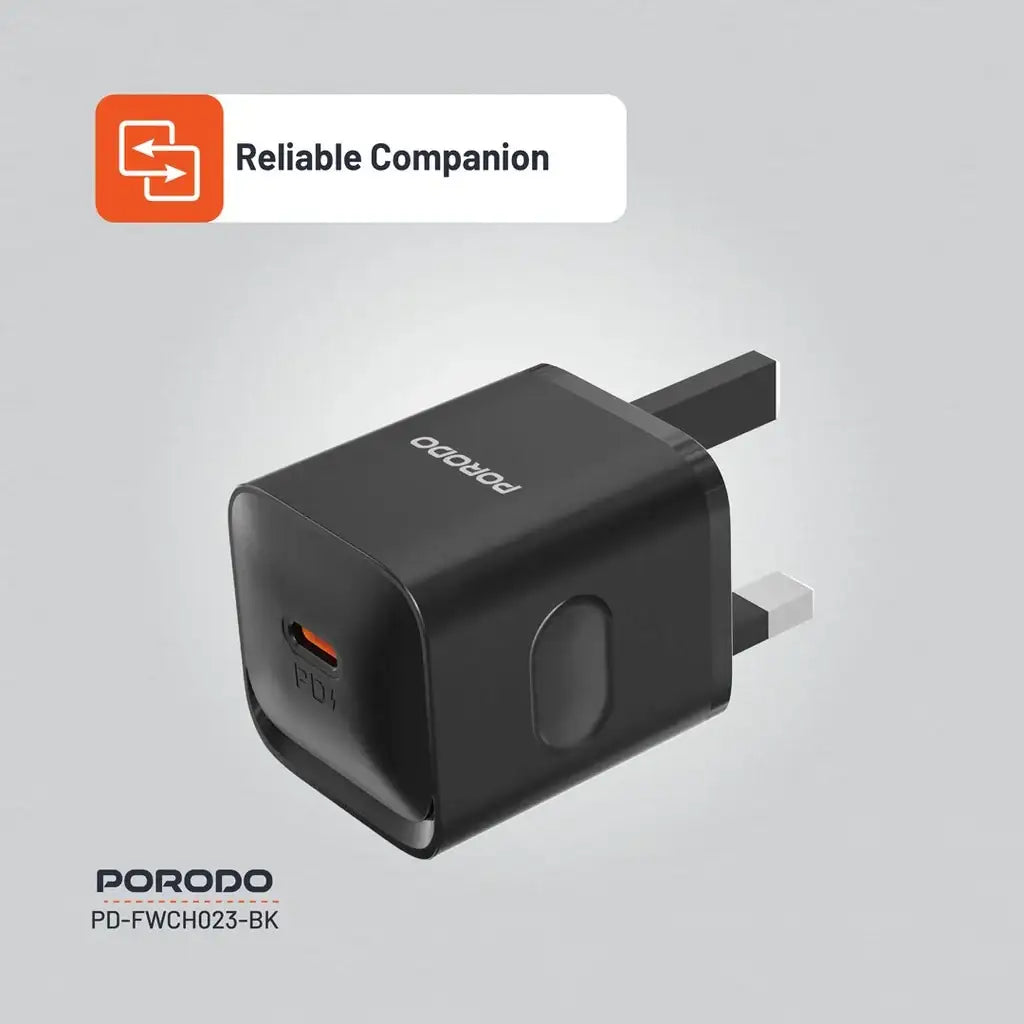 Porodo USB-C Power Delivery Wall Charger (PD-FWCH023-BK) - GulfStore.com